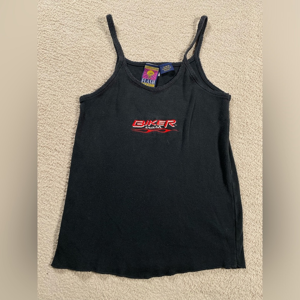 Women’s Vintage Medium 100% Cotton Biker Trash Cami Tank Top Bikercore